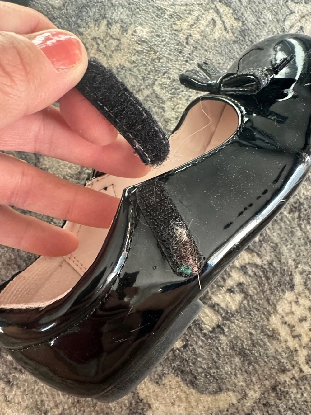 Girls Nina Black Patent Mary Jane Dress Shoes with Bow